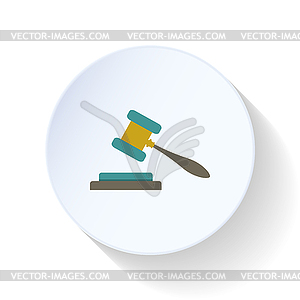 Hammer of justice flat icon - vector clip art