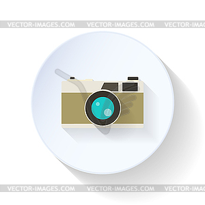 Photo camera flat icon - vector clipart