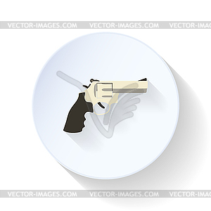 Pistol flat icon - vector clip art