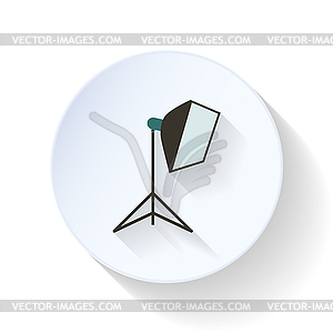 Softbox on rack flat icon - vector image