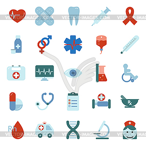 Medical flat icons set - vector clipart