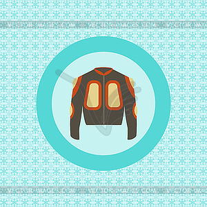 Defence jacket for snowboarding flat icon - vector image