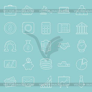 Bisiness and finance thin lines icons set - vector clipart