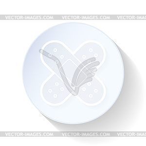 Band aid thin lines icon - vector image