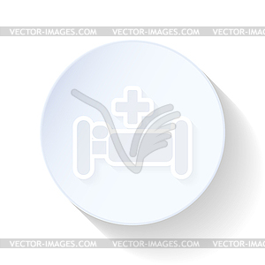 Hospital bed thin lines icon - vector clipart