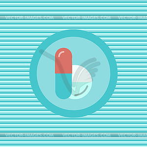 Pills color flat icon - vector clipart