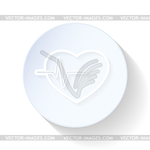 Heartbeat thin lines icon - vector clip art