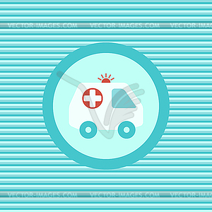 Ambulance car color flat icon - vector clipart