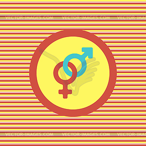 Male and female color flat icon - color vector clipart