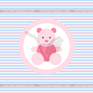 Teddy bear color flat icon - vector image