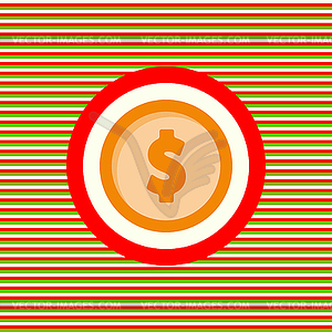 Dollar coin color flat icon - vector clip art