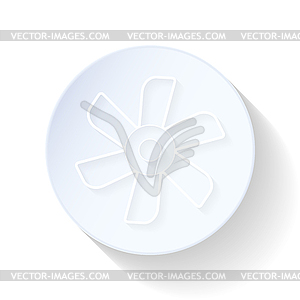 Car cooling fan thin lines icon - vector clipart