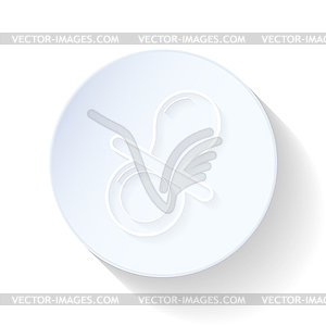 Baby nipple thin lines icon - vector clipart