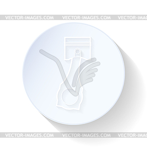 Motor piston thin lines icon - vector image