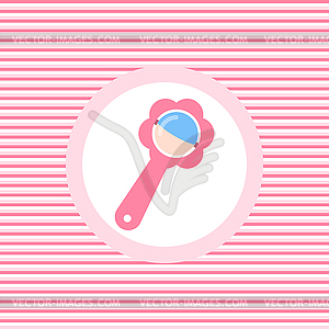 Baby rattle color flat icon - vector image