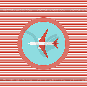 Airplane color flat icon - vector clipart