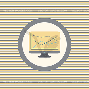 Analytical graph display color flat icon - vector clipart