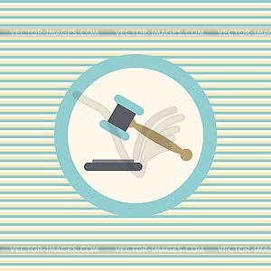 Auction or hammer of justice color flat icon - vector image