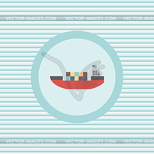 Ship color flat icon - vector EPS clipart