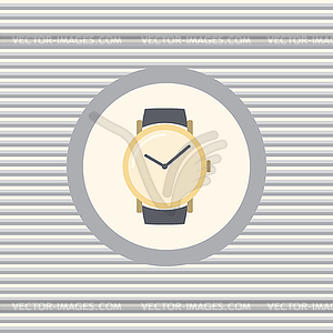 Wrist watch color flat icon - vector image