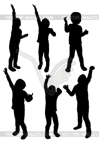 Silhouettes of children - stock vector clipart