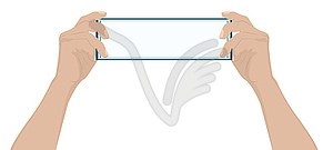 Male hand holding blank card - vector image