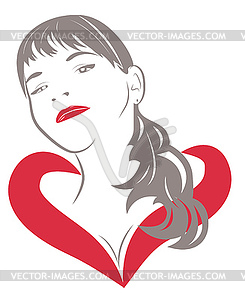Portrait of girl - vector image