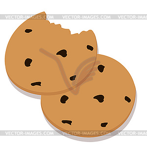 Two cookies - vector image
