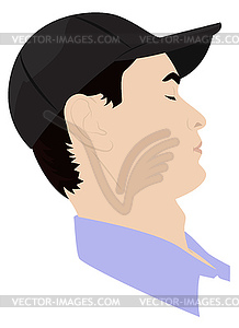 Portrait of Man dozing - vector clip art