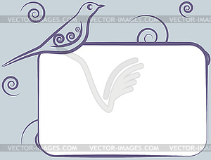 Рамка с птицей - рисунок в векторе