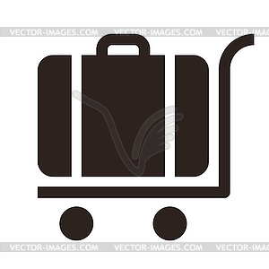 Baggage cart - travel icon - vector image