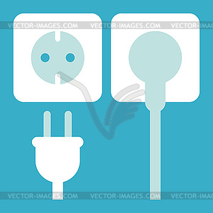 Plug and socket icon - vector clip art