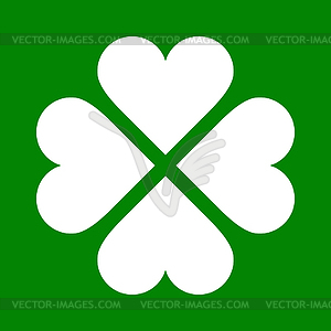 Clover with four leaves icon. Saint Patrick - vector clipart