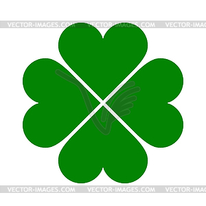 Clover with four leaves icon. Saint Patrick symbol - vector image