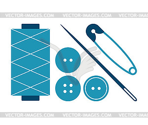 Sewing equipment and needlework set - vector clip art