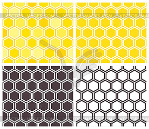 Honeycomb seamless pattern set - vector clip art