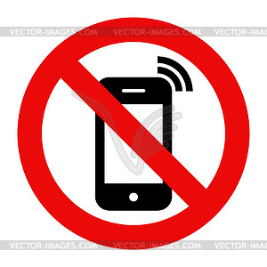 Mobile Phone prohibited - vector EPS clipart