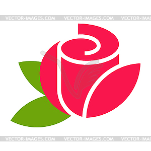 Rose - flower icon - vector clipart