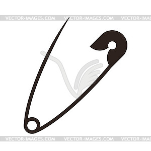 Open safety pin - vector clipart