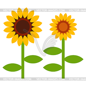 Sunflowers symbol - vector image