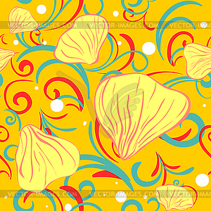 Желтые siamles с лепесток цветка и водоворот - векторное изображение клипарта