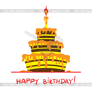 Happy birthday desert - vector image