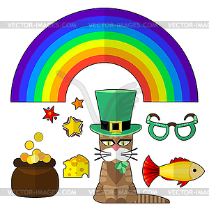 Saint patrick cat - vector image