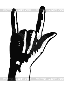 Human Hand, Rock And Roll Sign - vector image