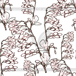 Seamless pattern with berries of barberry - color vector clipart