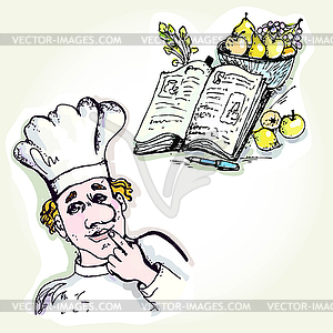 Set for design -Images cookbook and chef - vector clipart