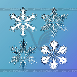Set of lace snowflakes - vector image