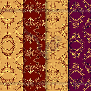 Set of vintage seamless with arabic pattern - vector clipart