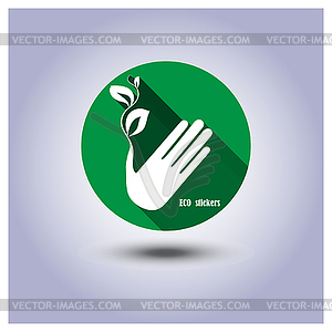 Sticker, icon environmental protection - vector clip art