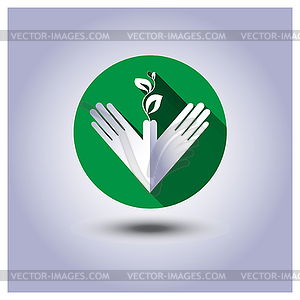 Sticker, icon environmental protection - vector image